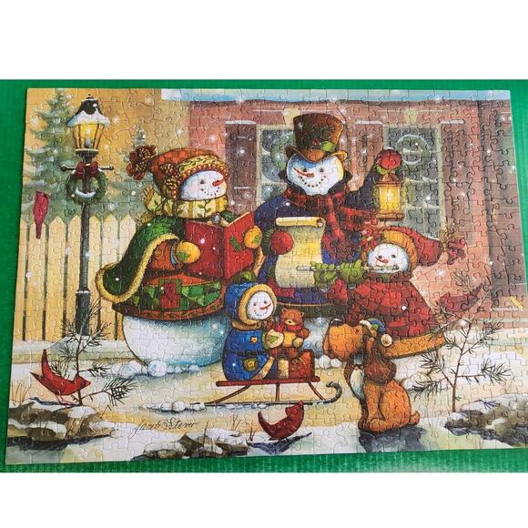 Set 2 Cobble Hill 1000 & 500 Pc Jigsaw Puzzles Christmas Snowman Farm Dog Truck - Picture 4 of 7